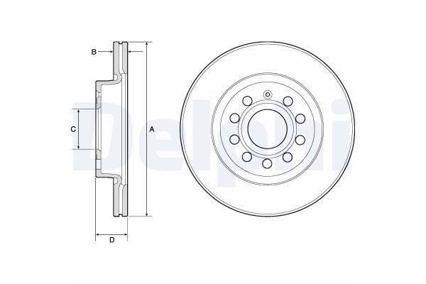 Fren Disk Ayna Ön Sağ ve Sol Audi A3 Sportback (8PA)(09.2004->)  DELPHI BG3832
