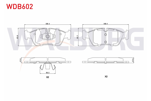 Fren Disk Balata Ön BMW 3 Serisi Sedan (E90)(2004->)  WALBURG WDB602