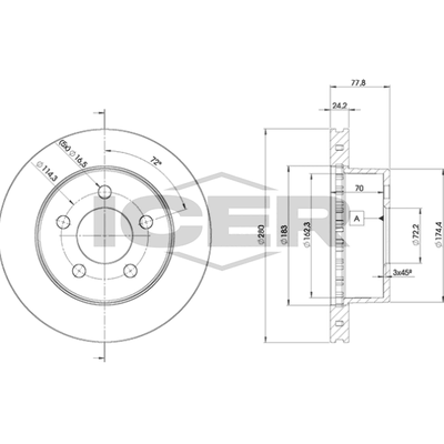Fren Disk Ayna Ön Sağ ve Sol Jeep Wrangler (TJ)(1997->)  WALBURG WBD1495