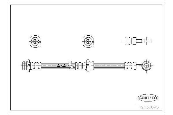 Fren Hortumu Arka Sol Nissan Maxima (J30)(12.1988->)  CORTECO 19035045
