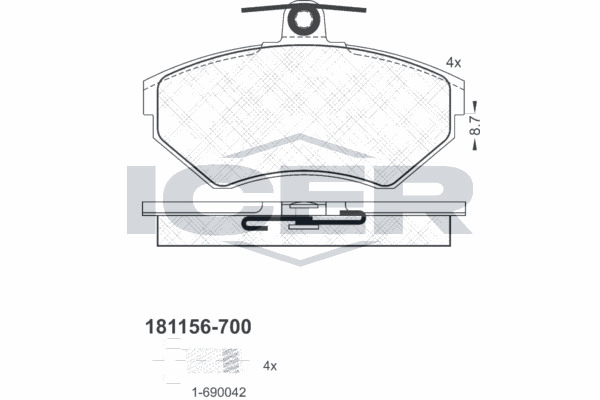 Fren Disk Balata Ön Volkswagen Polo III Classic (6V2)(10.1995->2002)  KALE BALATA 21945 162 14 ANS KD13