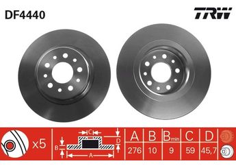 Fren Disk Ayna Arka Sağ ve Sol TRW DF4440  46469908 46542702
