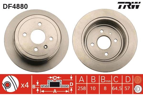 Fren Disk Ayna Arka Sağ ve Sol Daewoo Nubira Limousine (1997->)  MANDO MBC030077