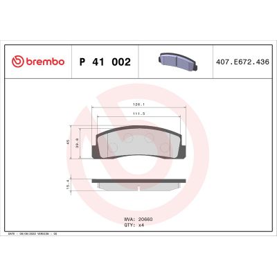 Fren Disk Balata Ön Lada Niva (2121/21213/21214/21215/2131)(01.1979->)  BREMBO P 41 002