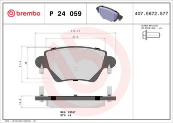 Fren Disk Balata Arka BREMBO P 24 059  1522070 1121892 1121895 1130120 1152316 1204845 1207104 1219892 1219894 1219897 1227108 1S712M008AA 1S712M008AD 1S712M008AE 1S712M008AF 1S712M008BB 1S712M008BC 1S712M008BD 1S7J2M008AA 1S7J2M008BA 3M216F073AA C2S033408 1213632 LE1S712M008AA 573012S C2S12439 C2S17362 C2S20893 C2S33408 C2S52080 CS217362 CS220893