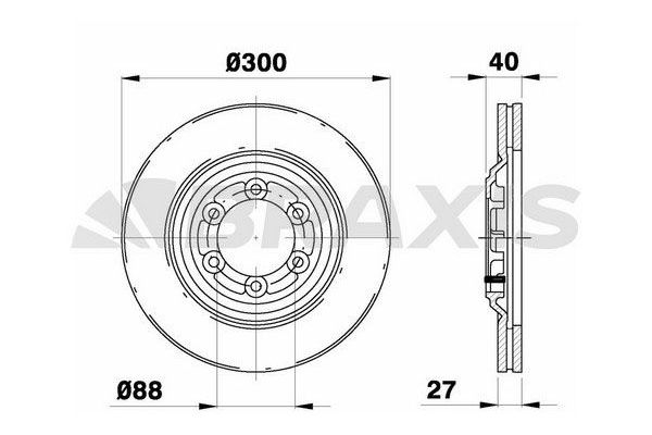 Fren Disk Ayna Ön Sağ ve Sol Isuzu D-Max (06.2012->)  BRAXIS AE0716