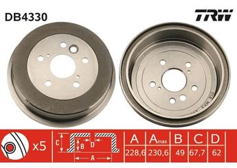 Kampana Arka Sağ veya Sol TRW DB4330  4243144010 42431-44010