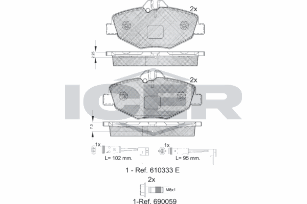 Fren Disk Balata Ön Mercedes E -Serisi S.Wagon (BM 211)(01.2003->)  AP 05P1124