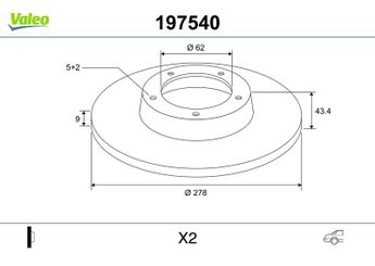 Fren Disk Ayna Arka Sağ ve Sol VALEO 197540  5561180J01 5561180J10 55611-80J01 55611-80J10