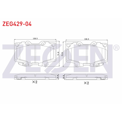 Fren Disk Balata Ön Toyota Land Cruiser Station (J8)(1990->)  ZEGEN ZEG429-04