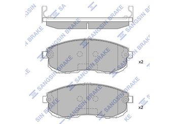 Fren Disk Balata Ön SANGSIN SP1107-FA  D10601KA1A D10601FC0A 410602Y990 410605Y790 41060ZB590 D10609AJ0A D1060-9AJ0A D1060AC20A D1060EM30A D1060EM30C 410601605R 440608281R 5581080J51L00