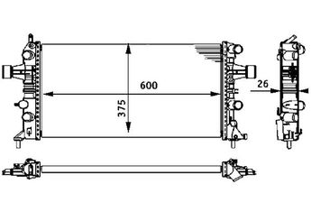 Su Radyatörü  MAHLE CR 237 000S  8W0121251L 9119481 09119481 9193264 09193264 1300195 1300212 1300256 93177120 13 00 195 13 00 212 13 00 256 91 19 481