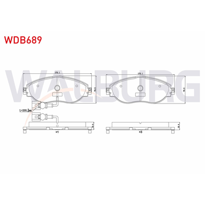 Fren Disk Balata Ön Skoda Octavia Combi (5E5)(01.2013->)  WALBURG WDB689