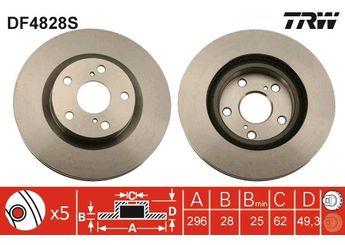 Fren Disk Ayna Ön Sağ ve Sol WALBURG WBD1276D  4351233140 4351202250 4351206090 4351206100 4351206120 4351206121 4351206150 4351233130 4351242050 4351242090 4351242100 43512-33130 43512-33140 43512-42050 43512-42090 43512-42100 435120F040 43512-0F040