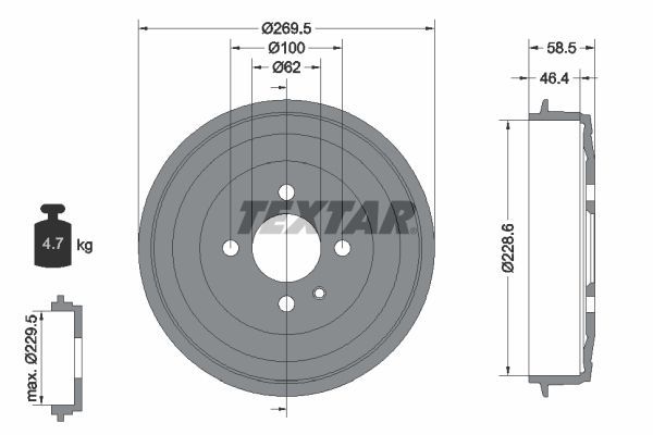 Kampana Arka Sağ veya Sol BMW 3 Serisi Sedan/Coupe (E30)(1982->)  TEXTAR 94009300