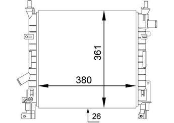Su Radyatörü  MAHLE CR 1350 000S  25310 1J000 253104P000 4P000 1231795 1361841 1671692 1S5H8005BA 1S5H8005BB ME1S5H8005BB