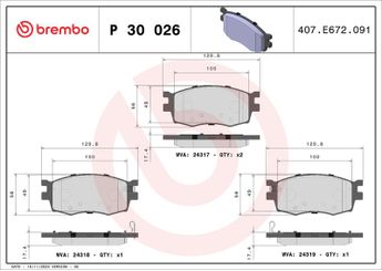 Fren Disk Balata Ön BREMBO P 30 026  581011GE00 581011GA00 581011GA10 581011GA20 AL0041GA00 S581011GE00 3500316U8510BJ