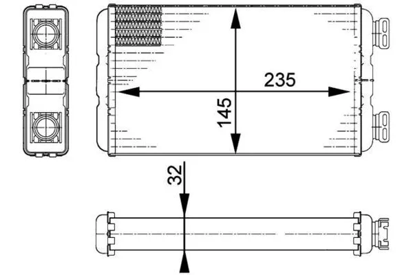 Kalorifer Radyatörü  Opel Movano P.Van / Minibüs (2004->)  MAHLE AH 138 000P