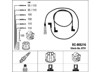 Buji Kablosu  NGK 0751  1161501219 116 150 12 19 1161501319 116 150 13 19 A1161501219 A 116 150 12 19 A1161501319 A 116 150 13 19