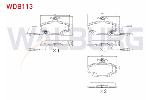 Fren Disk Balata Ön Dacia Logan MVC (12.2006->)  WALBURG WDB113