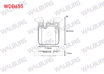 Fren Disk Balata Arka WALBURG WDB655  