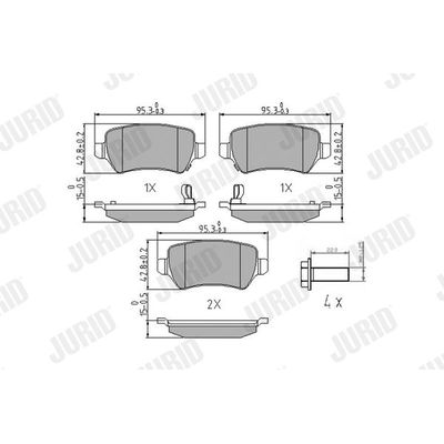 Fren Disk Balata Arka Opel Meriva (2006->)  JURID 573122J