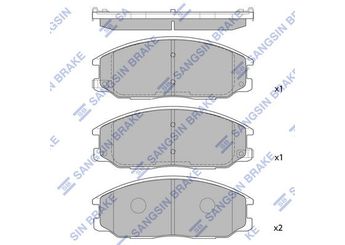 Fren Disk Balata Ön SANGSIN SP1171  581013AA20 581013AA10 WVA23569 5810126A10 5810126A20 5810126A30 5810126A40 5810139A20 5810139A40 581014AA26 OK52Y3523Z K52Y3323Z 0K52Y3323Z 581013EU00 581013EU01 581013EU03 4813008260 48130090A1 48130091A0