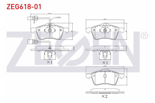 Fren Disk Balata Ön Volkswagen T4 Transporter Kamyonet Çift Kabin Syncro (08.1992->2003)  ZEGEN ZEG618-01