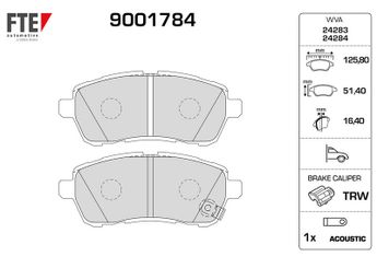 Fren Disk Balata Ön FTE 9001784  4465B1120 04465B1120 04465-B1120 4465B1120000 04465-B1120-000 4465B1190 04465-B1190 4465B1190000 04465-B1190-000 8V512K021CA 8V51-2K021-CA ME8V5J2K021AB ME8V5J-2K021-AB MEMV5J2K021A2A DFY13328Z DFY1-33-28Z DFY13328ZA DFY1-33-28ZA DFY13328ZA9C DFY1-33-28ZA9C