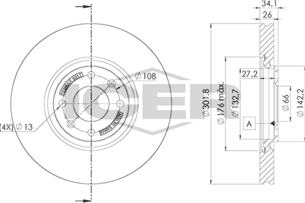 Fren Disk Ayna Ön Sağ ve Sol Opel Mokka (P2QO)(2020->)  WALBURG WBD1592D