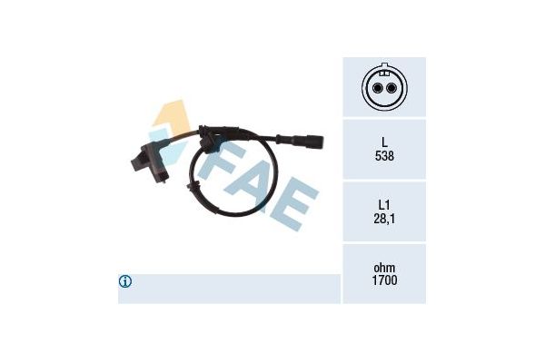 Abs Sensörü Ön Sağ veya Sol Volkswagen T4 Transporter Kamyonet Çift Kabin Syncro (08.1992->2003)  FAE 78376