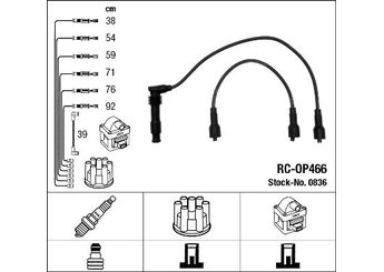 Buji Kablosu  NGK 0836  1612522 1612585 90486281 90 486 281