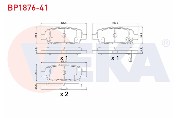 Fren Disk Balata Arka Nissan Leaf (ZE0)(01.2012->)  VEKA BP1876-41