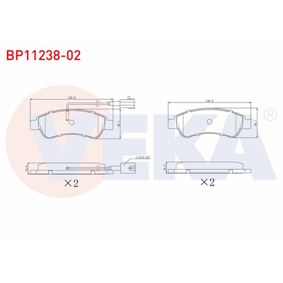 Fren Disk Balata Arka Citroen Jumper Kamyonet (Çift Kabin)(06.2014->)  VEKA BP11238-02