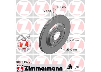 Fren Disk Ayna Arka Sağ ve Sol ZIMMERMANN 100.3316.20  8E0615601K 8E0615601R 8E0 615 601 K 8E0 615 601 R