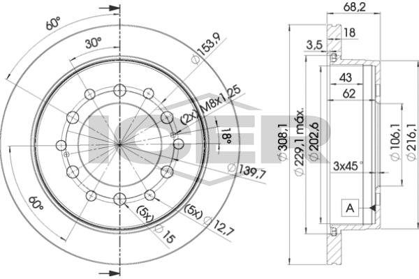 Fren Disk Ayna Arka Sağ ve Sol SWAPP 43527