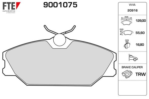 Fren Disk Balata Ön Renault Safrane (B54)(09.1996->)  FTE 9001075