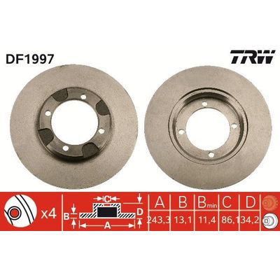 Fren Disk Ayna Ön Sağ ve Sol Mitsubishi Colt (C10)(1984->)  VALEO 186471