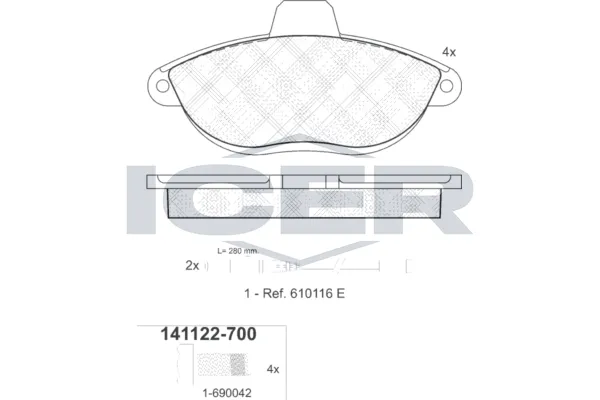 Fren Disk Balata Ön Peugeot 505 (05.1979->)  TWINS 16513