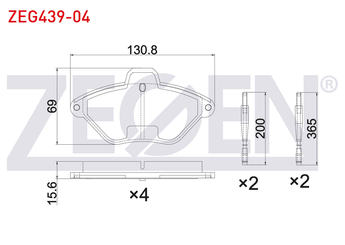 Fren Disk Balata Ön ZEGEN ZEG439-04   425113 E172028 RP425157 425292 95667787 4252 92 95 667 787 4251 13 425157 4251 57