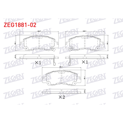 Fren Disk Balata Ön Mitsubishi Eclipse Cross (GK0W / GL0W)(01.2018->)  ZEGEN ZEG1881-02