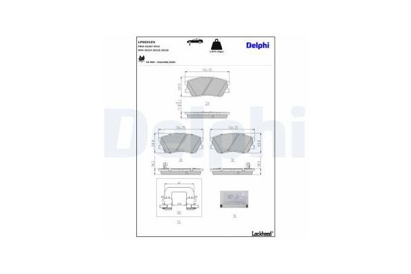 Fren Disk Balata Ön Kia e- Soul (2019->)  DELPHI LP5031EV