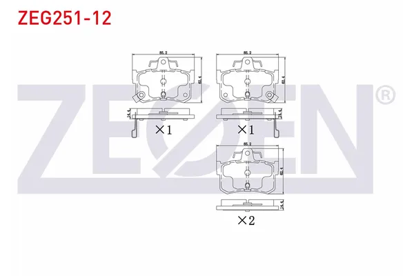 Fren Disk Balata Arka MG Rover MGF (RD)(1995->2002)  ZEGEN ZEG251-12