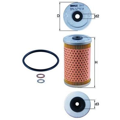 Yağ Filtresi  Mercedes 190 Limousine (BM 201)(11.1982->)  MAHLE OX 33D