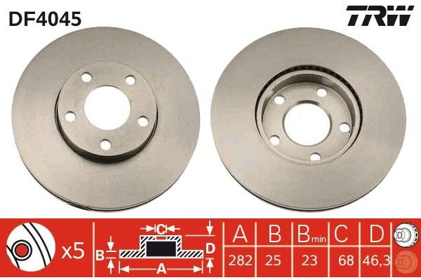 Fren Disk Ayna Ön Sağ ve Sol TRW DF4045
