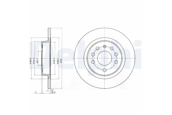 Fren Disk Ayna Arka Sağ ve Sol Saab 9-3 Sport Wagon (2008->)  DELPHI BG3731C