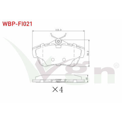 Fren Disk Balata Arka Citroen Jumpy (01.2007->)  WGN WBP-FI021