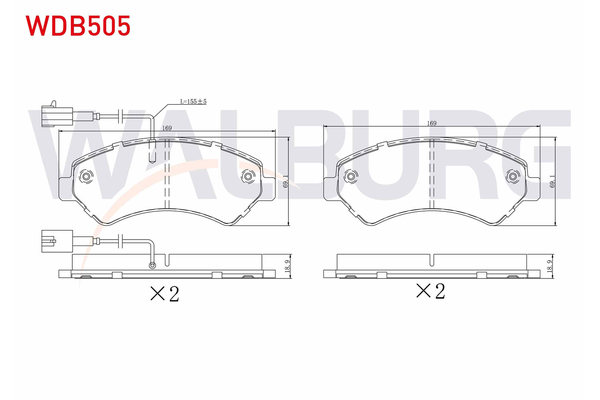 Fren Disk Balata Ön Fiat E- Ducato (505) P.Van-Yüksek Tavan 425 (07.2020->)  WALBURG WDB505