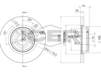 Fren Disk Ayna Ön Sağ ve Sol MGA 50728  34113400151 34 11 3 400 151