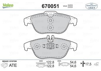 Fren Disk Balata Arka VALEO 670051  A0074208520 4200205 0004200205 54200720 0054200720 54204320 0054204320 54208120 0054208120 64201320 0064201320 64206120 0064206120 74208520 0074208520 A0004200205 A0054200720 A0054204320 A005420432041 A0054208120 A0064201320 A0064206120